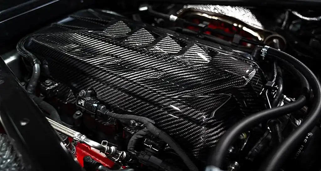 Cubierta del motor de fibra de carbono Corvette C8