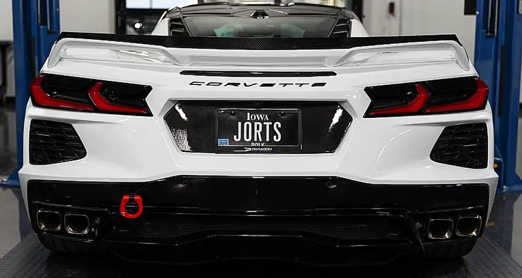 C8 Corvette License Plate Insert - Carbon Fiber or Carbon Flash