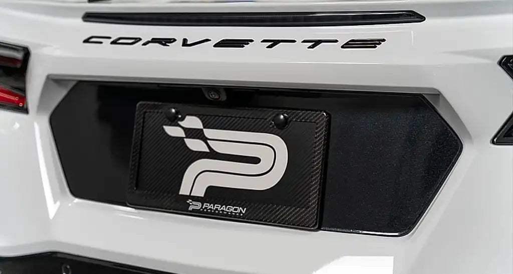 C8 Corvette License Plate Insert - Carbon Fiber or Carbon Flash