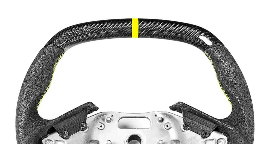 C8 Z06 Style Corvette Carbon Fiber Steering Wheel - Fluorescent Yellow