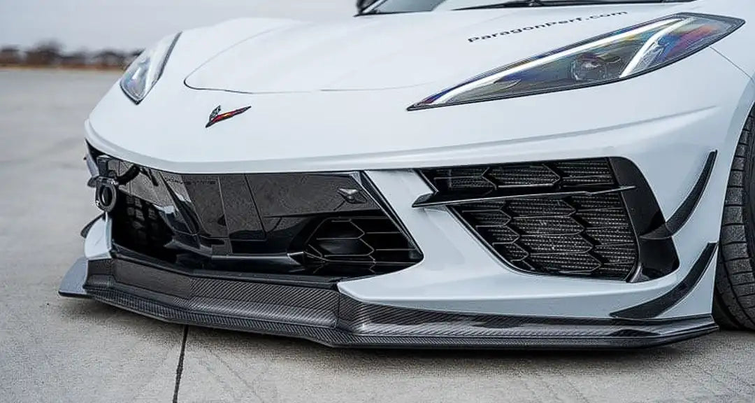 C8 Corvette Carbon Polyweave Front Splitter, Carbon Fiber Air Dam