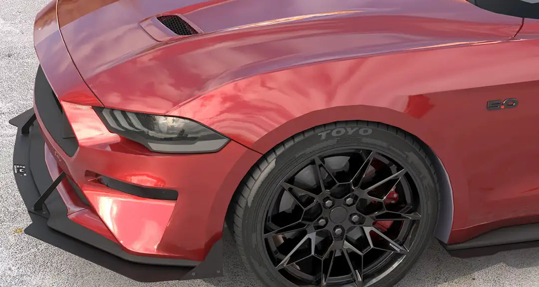 2018-23 S550 Mustang EMP Divisor de aire delantero de aluminio con o sin alas